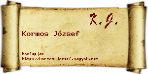 Kormos József névjegykártya