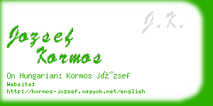 jozsef kormos business card
